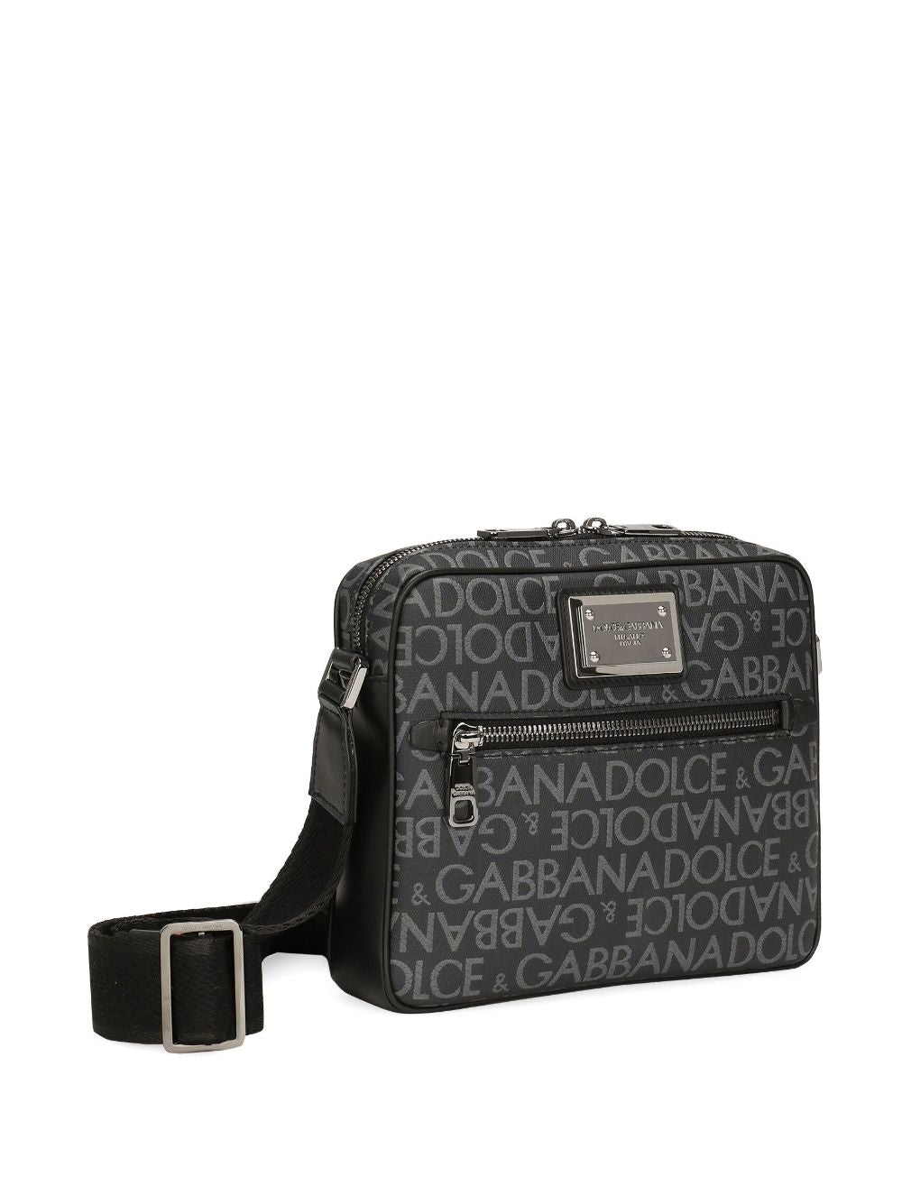 Dolce & Gabbana Black Logo-Print Jacquard Shoulder Bag image 4