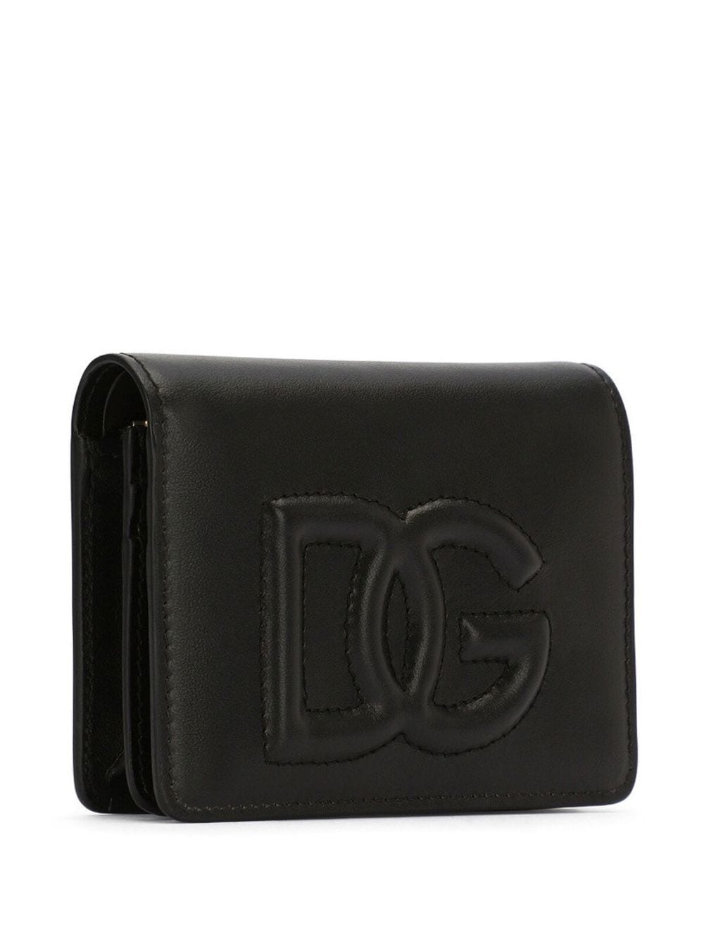 Dolce & Gabbana Embossed Logo Calf Leather Wallet - Black image 1