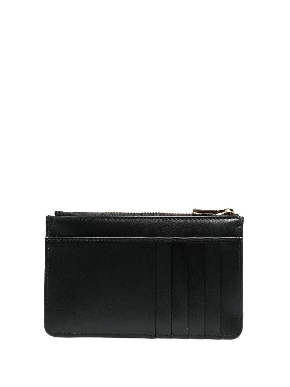 Dolce & Gabbana Black Calf Leather Zip-Around Wallet with Logo image 1