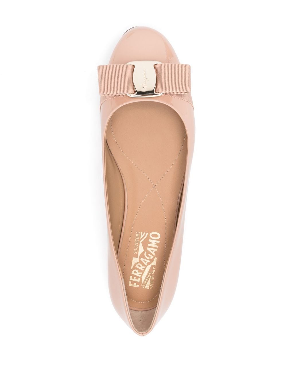 Ferragamo Women's Flat Shoes in Powder Pink Patent Leather image 1