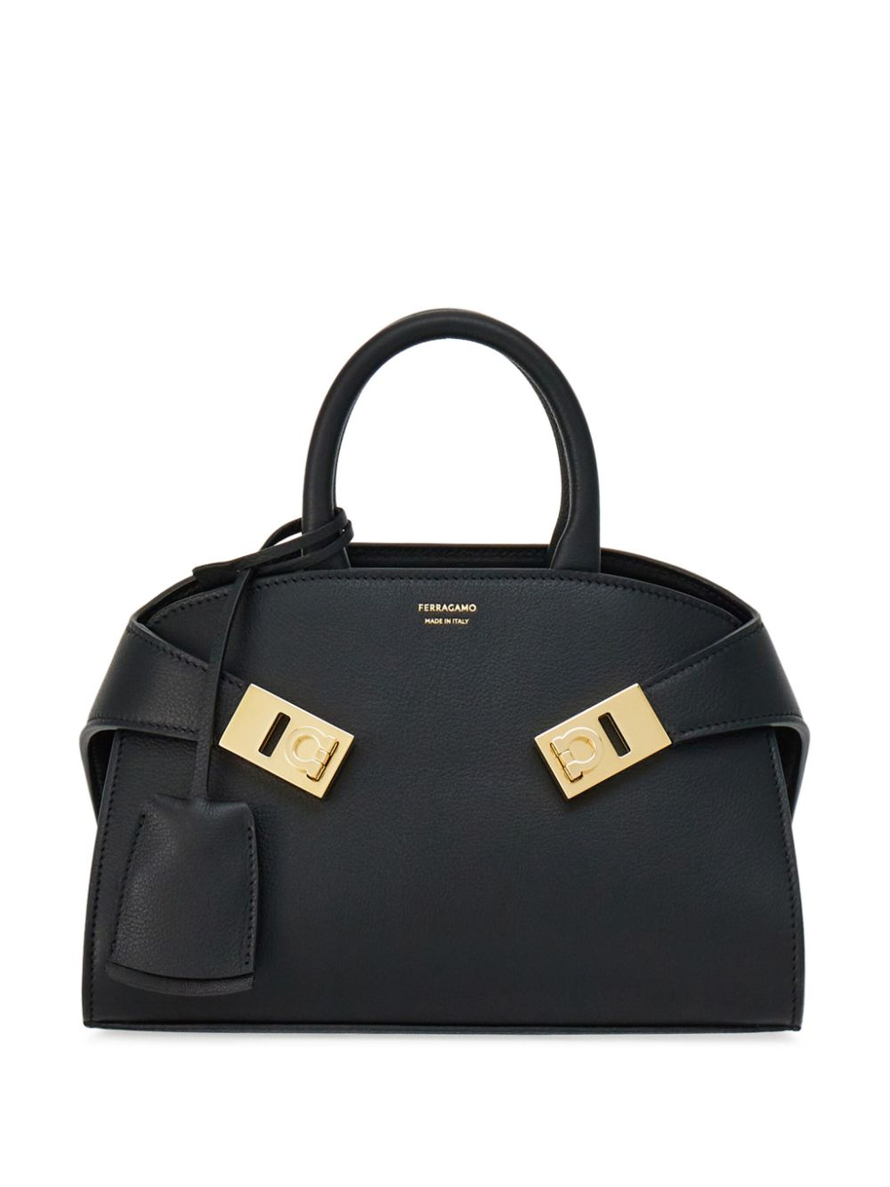 Ferragamo Black Calf Leather Top Handle Bag image 0