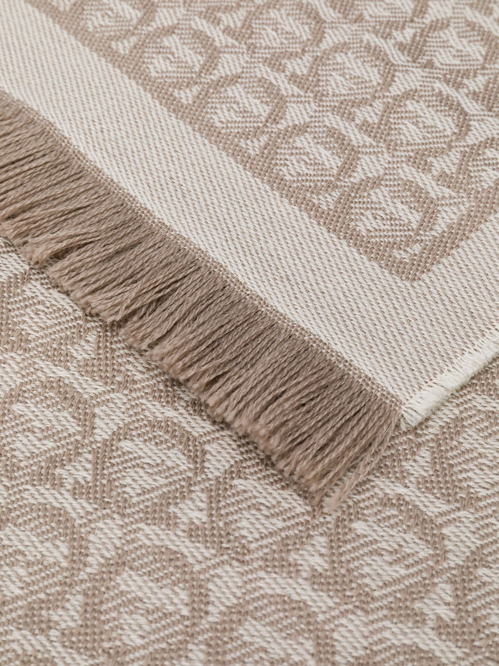 Salvatore Ferragamo Gancini Beige Wool Scarf image 1