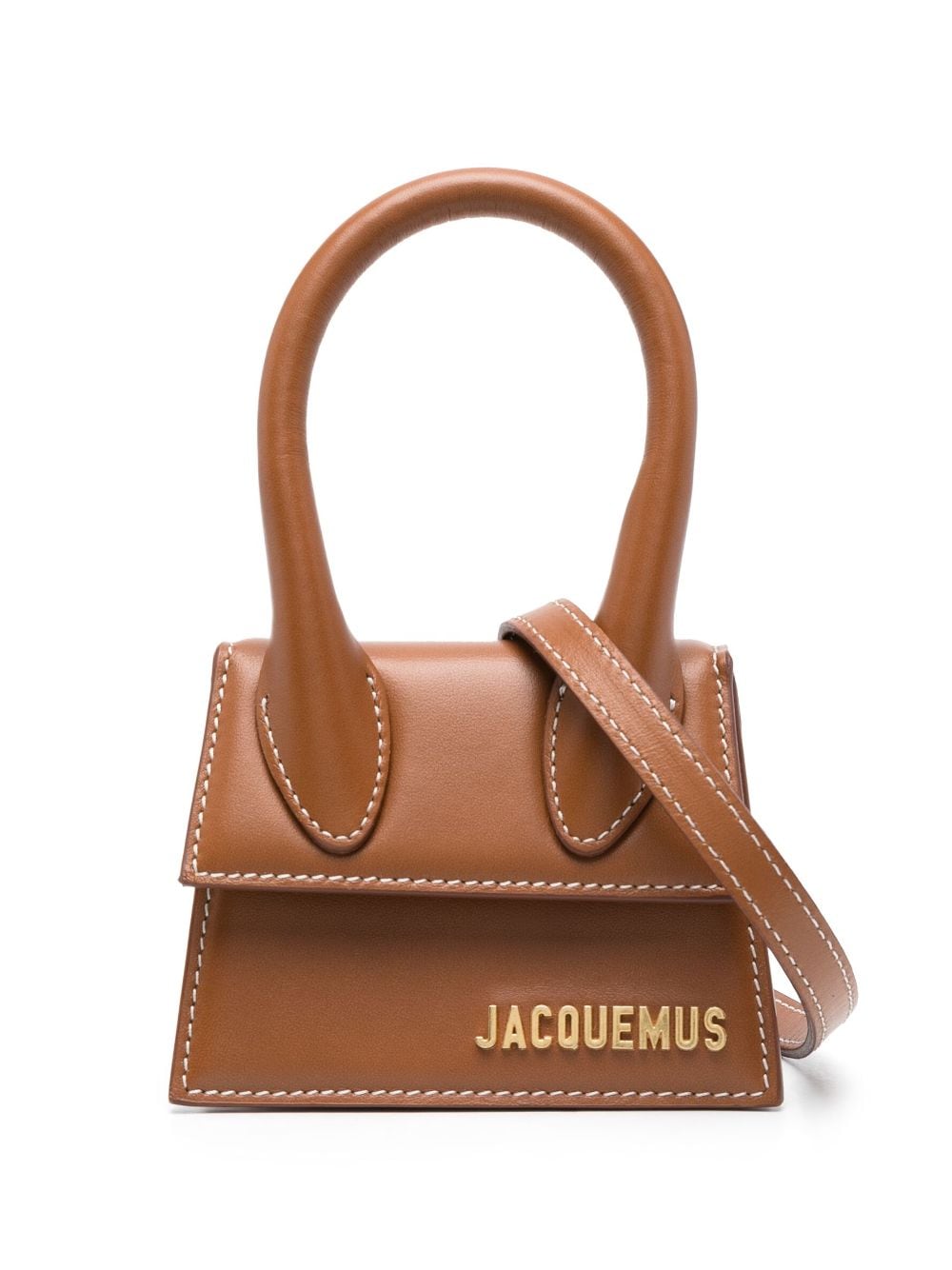 JACQUEMUS Le Chiquito Mini Brown Leather Tote Bag image 0