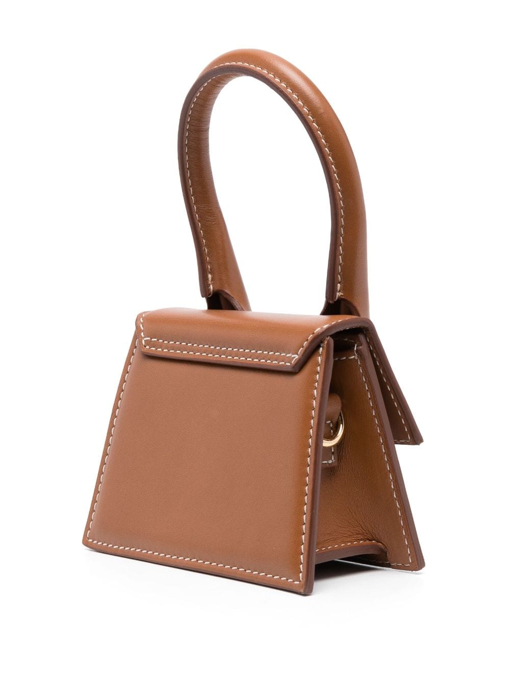 JACQUEMUS Le Chiquito Mini Brown Leather Tote Bag image 3