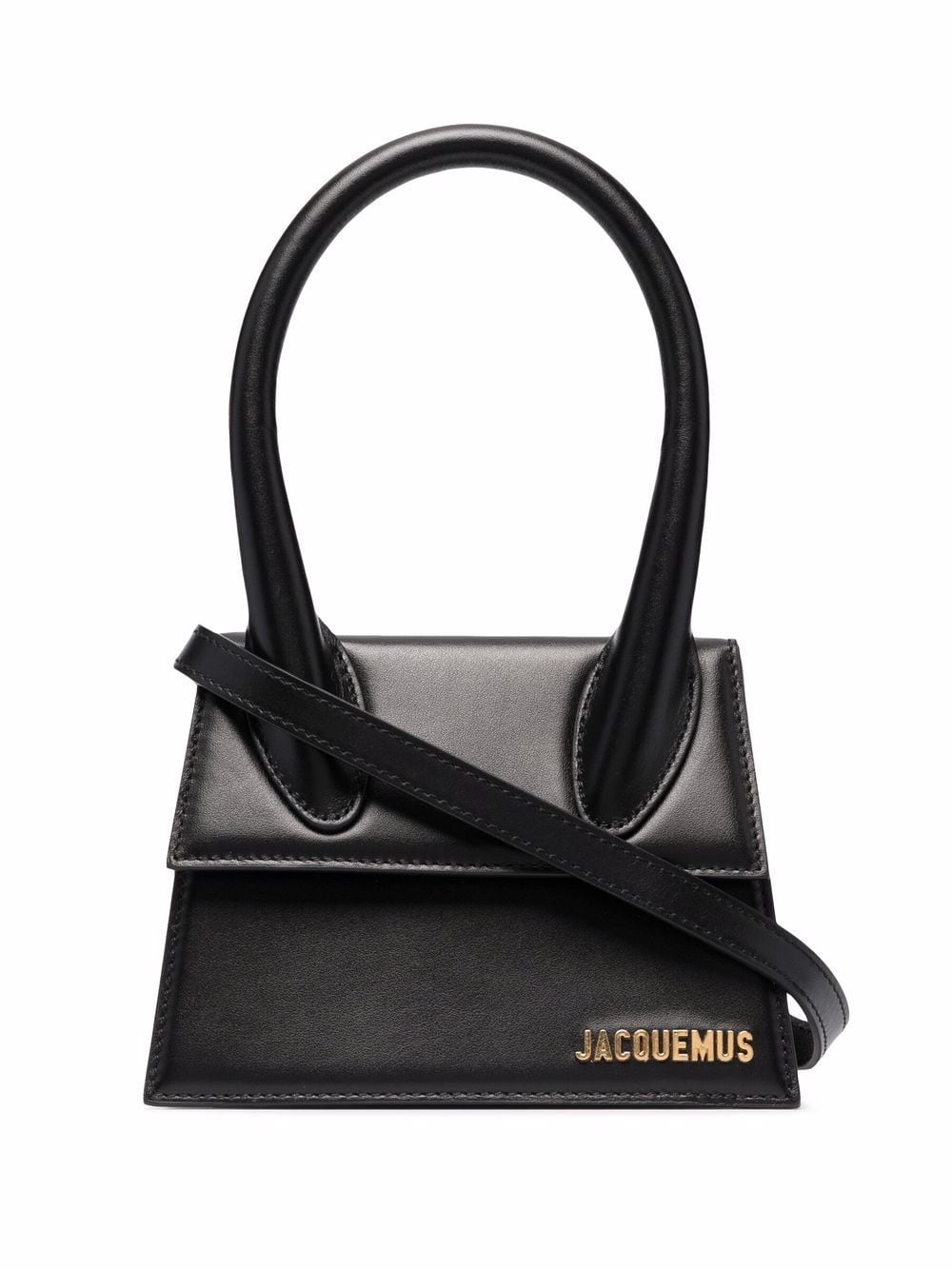 JACQUEMUS Le Moyen Chiquito Black Leather Tote Bag image 0