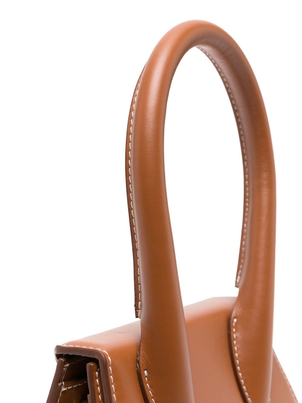 JACQUEMUS Le Chiquito Calfskin Leather Top-Handle Bag - Brown image 3