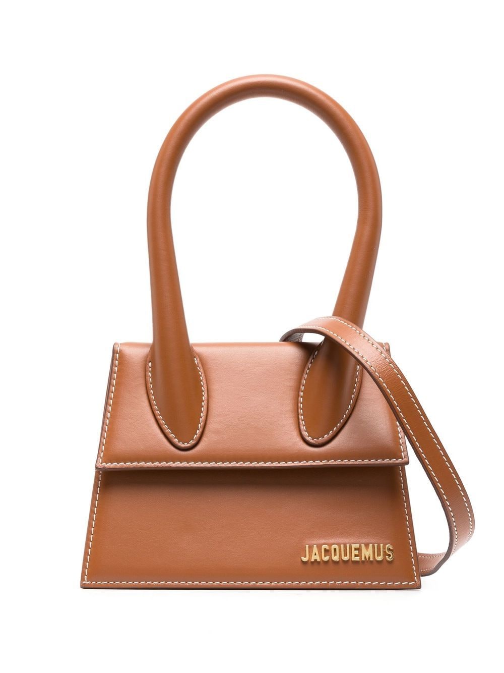 JACQUEMUS Le Chiquito Calfskin Leather Top-Handle Bag - Brown image 0