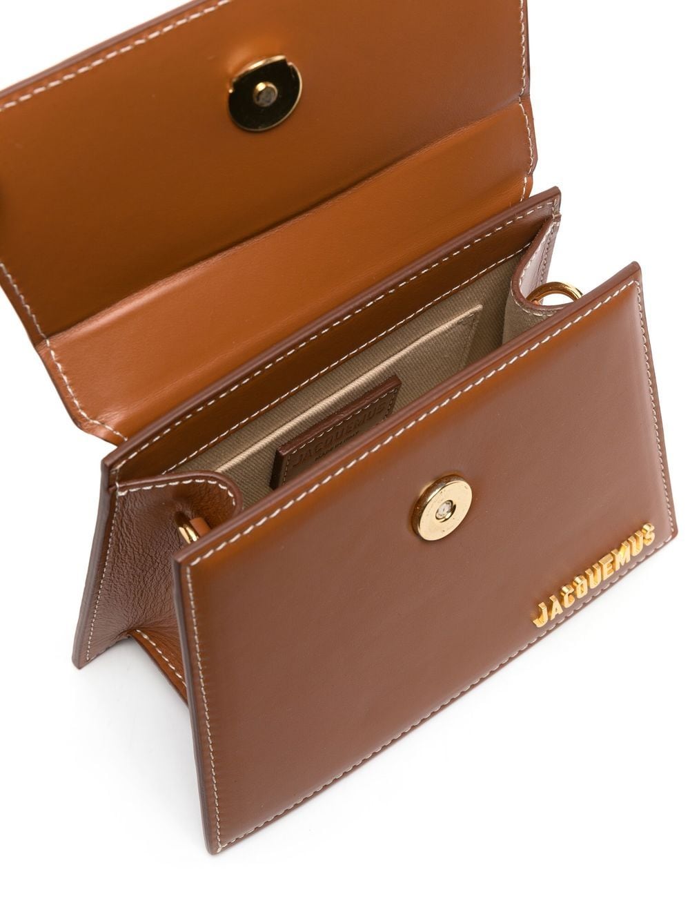 JACQUEMUS Le Chiquito Calfskin Leather Top-Handle Bag - Brown image 4