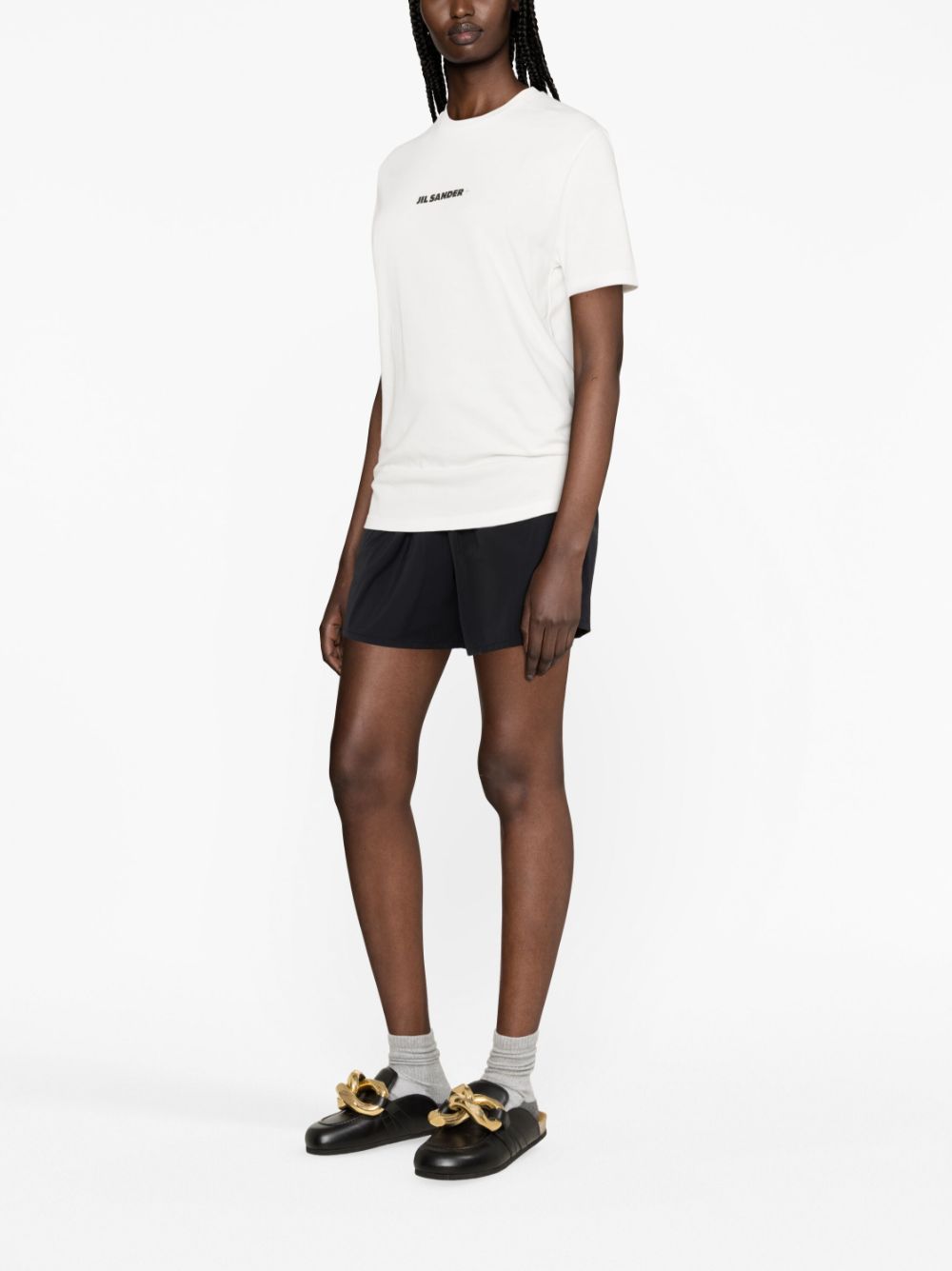 Jil Sander Plus White Cotton T-Shirt with Logo Print image 3