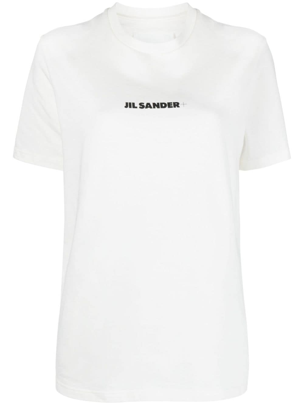 Jil Sander Plus White Cotton T-Shirt with Logo Print image 0