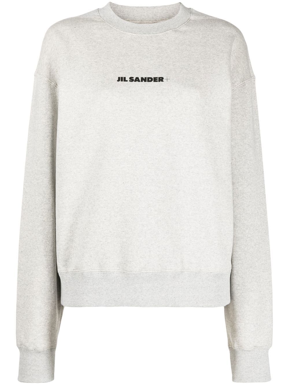 JIL SANDER PLUS Logo-Print Cotton Sweatshirt in Grey image 0