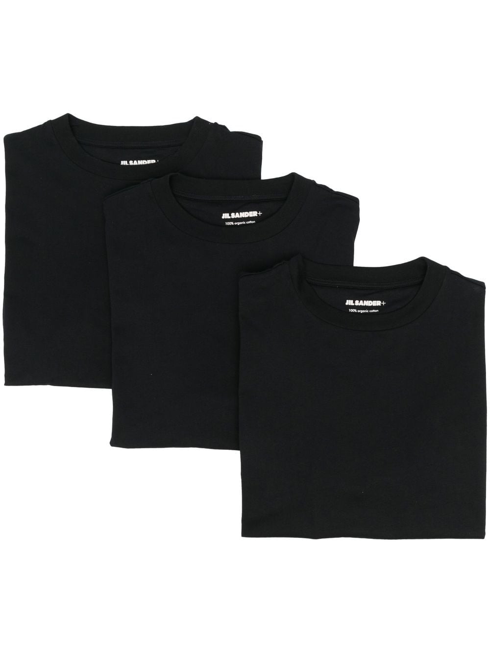 Jil Sander Plus 3-Pack Black Organic Cotton T-Shirts image 0