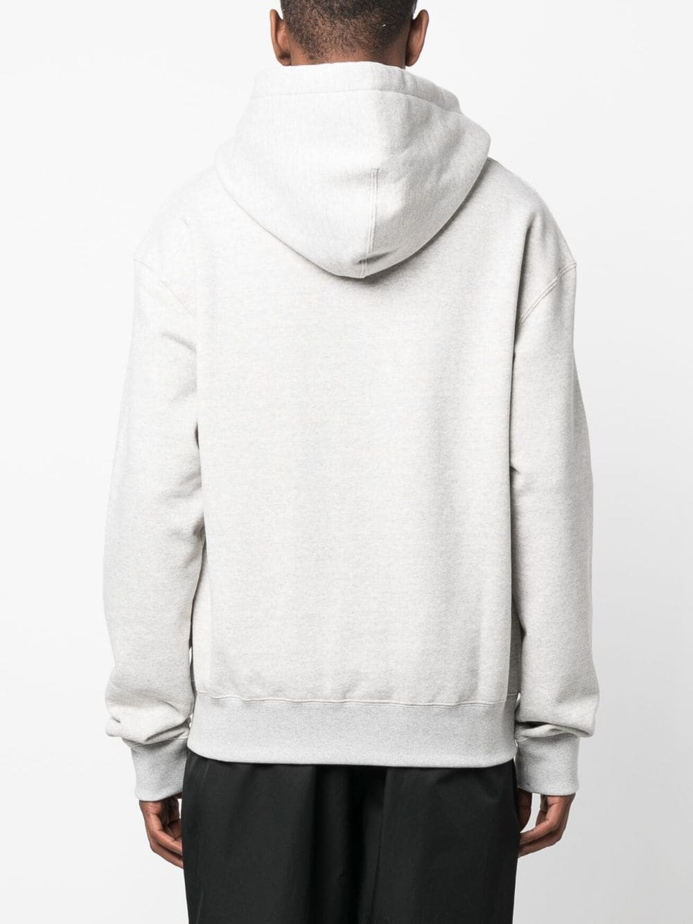 JIL SANDER PLUS Grey Logo-Print Cotton Hoodie image 4