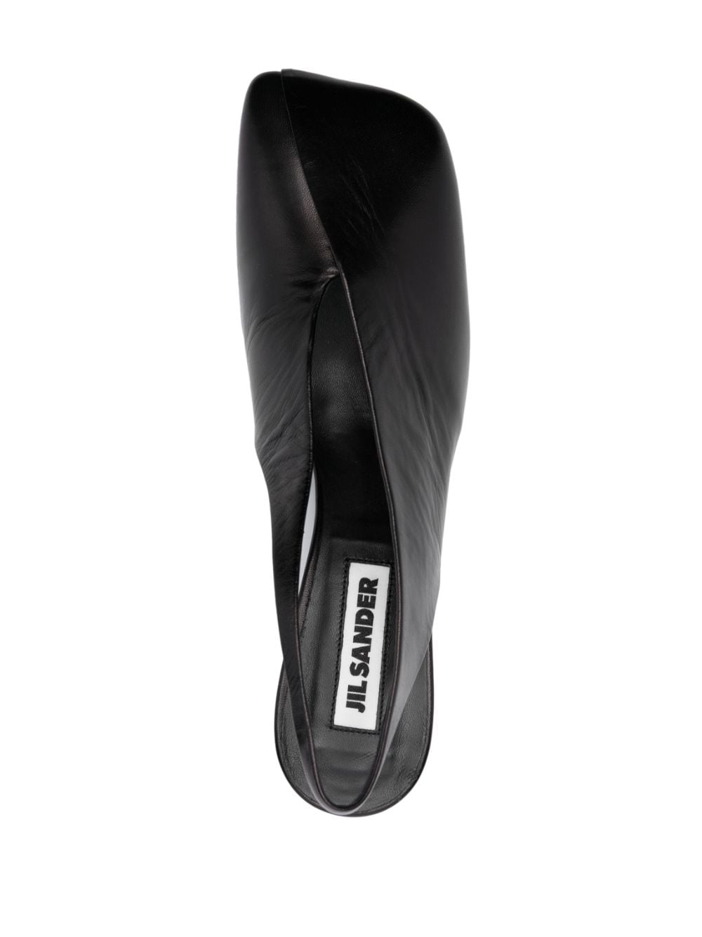 Jil Sander Black Leather Square-Toe Pumps with Heel image 1