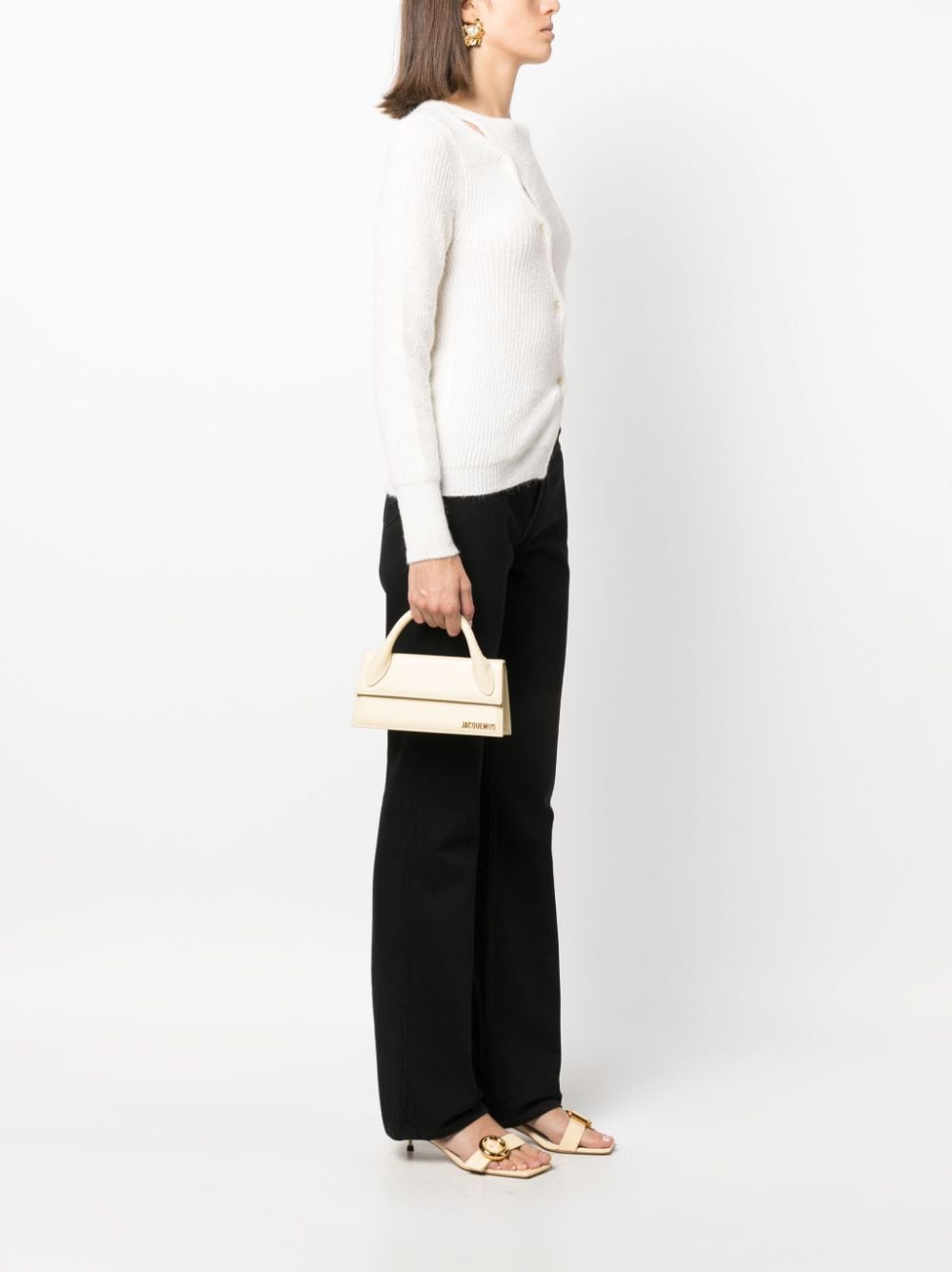 Jacquemus Le Chiquito Long Ivory Leather Tote Bag image 2