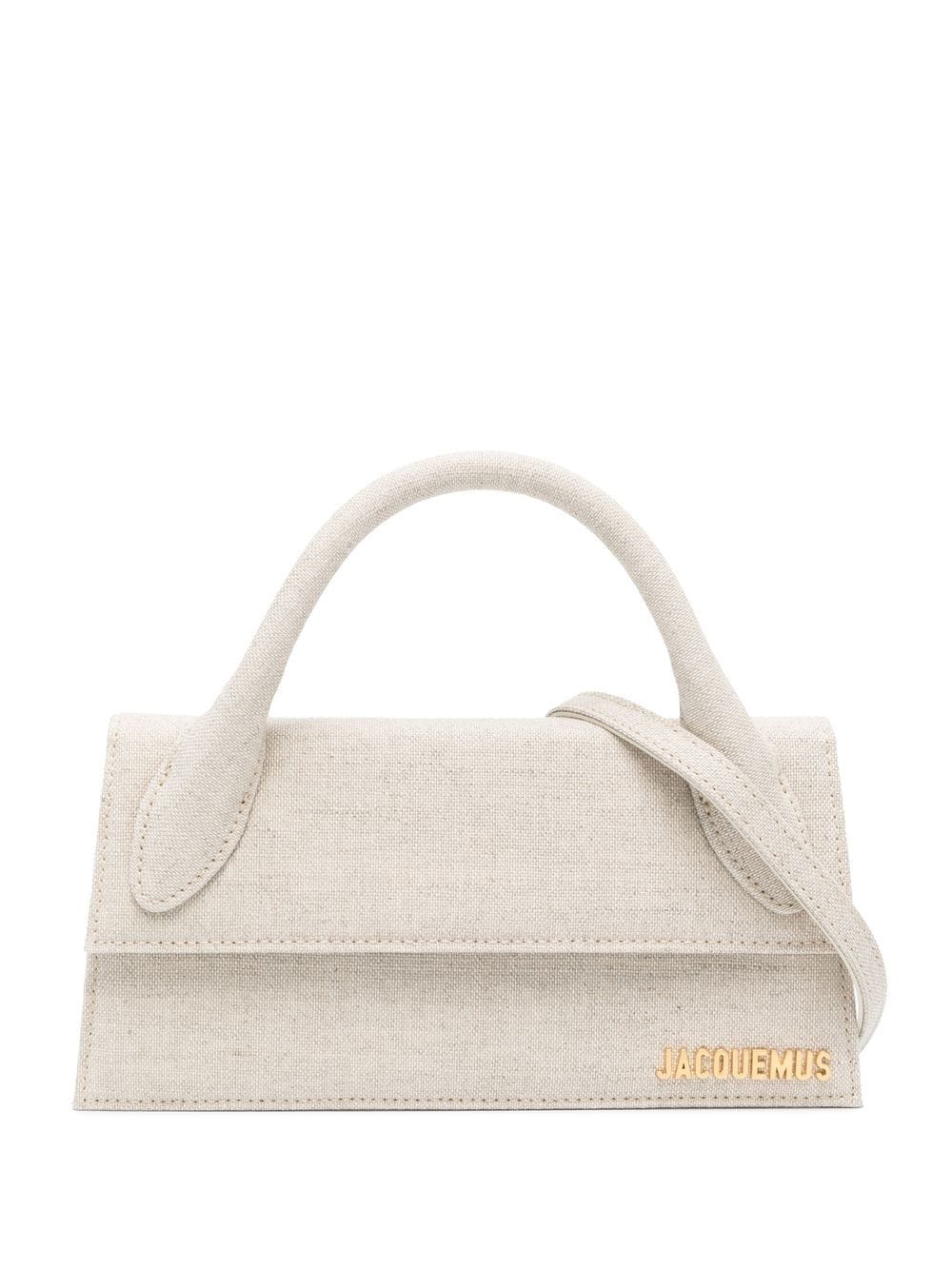 JACQUEMUS Le Chiquito Long Grey Linen Shoulder Bag image 0