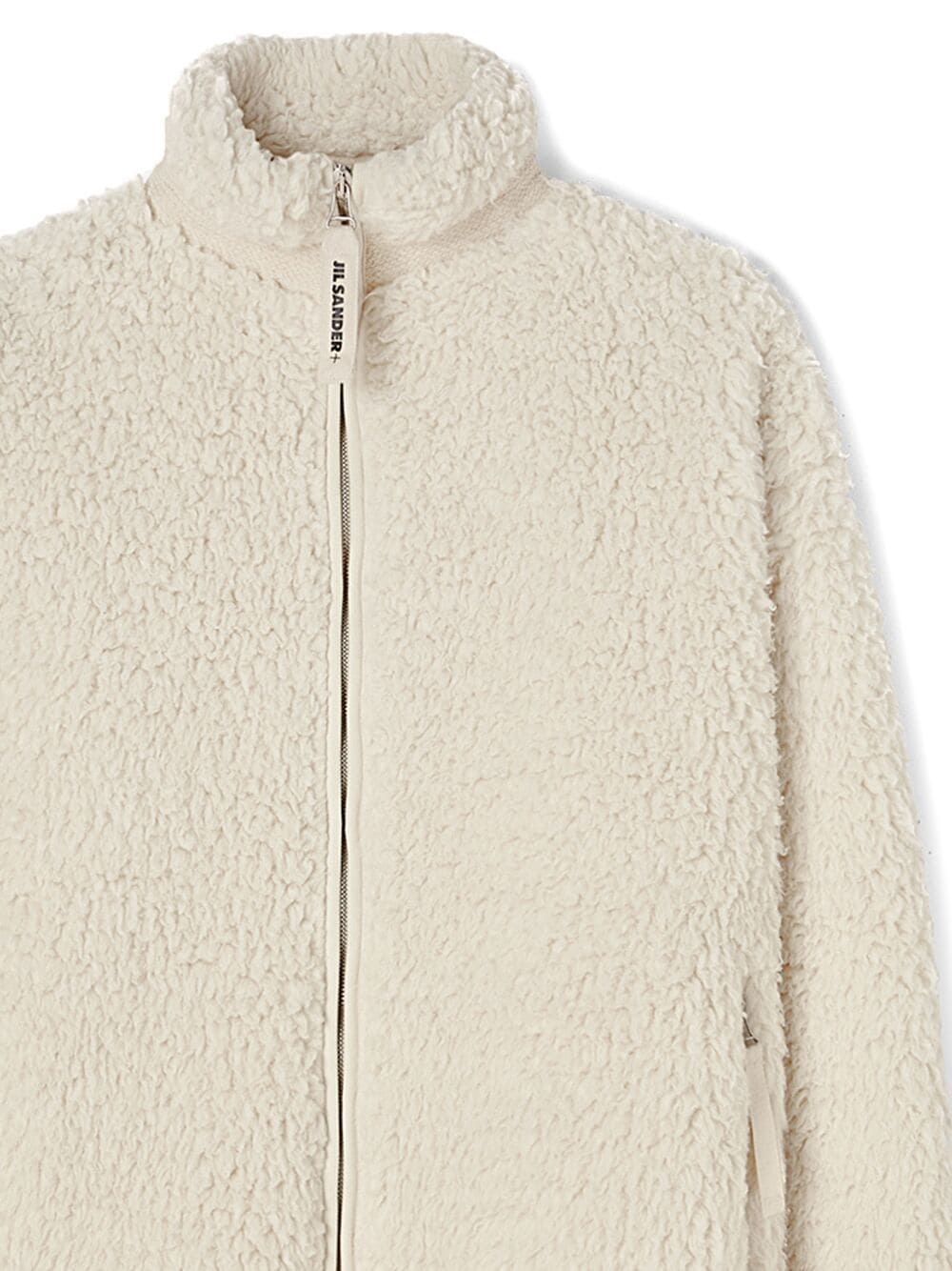 JIL SANDER PLUS White Faux-Shearling Zip Cardigan image 1