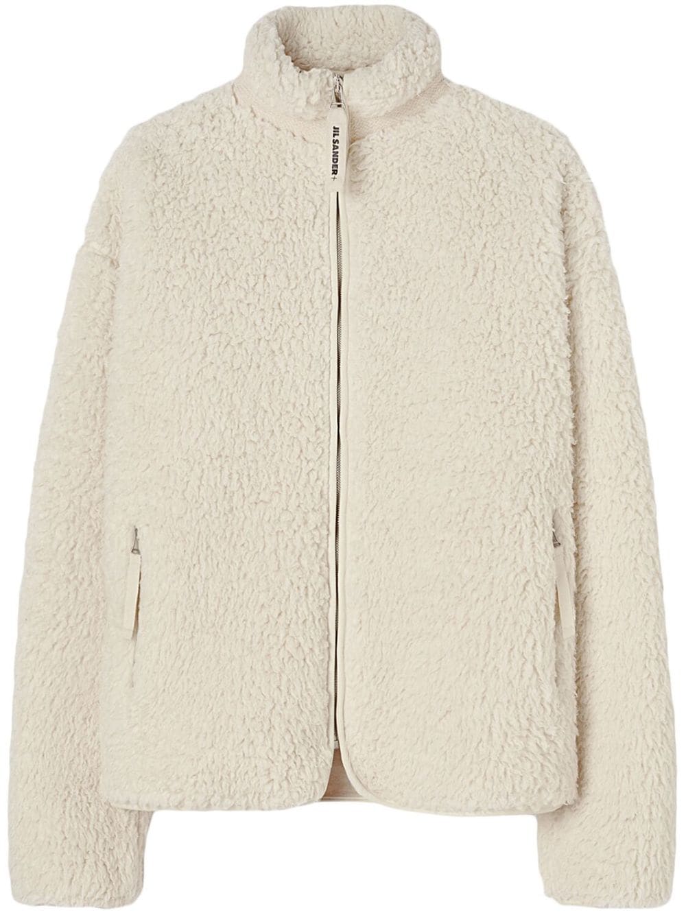 JIL SANDER PLUS White Faux-Shearling Zip Cardigan image 0