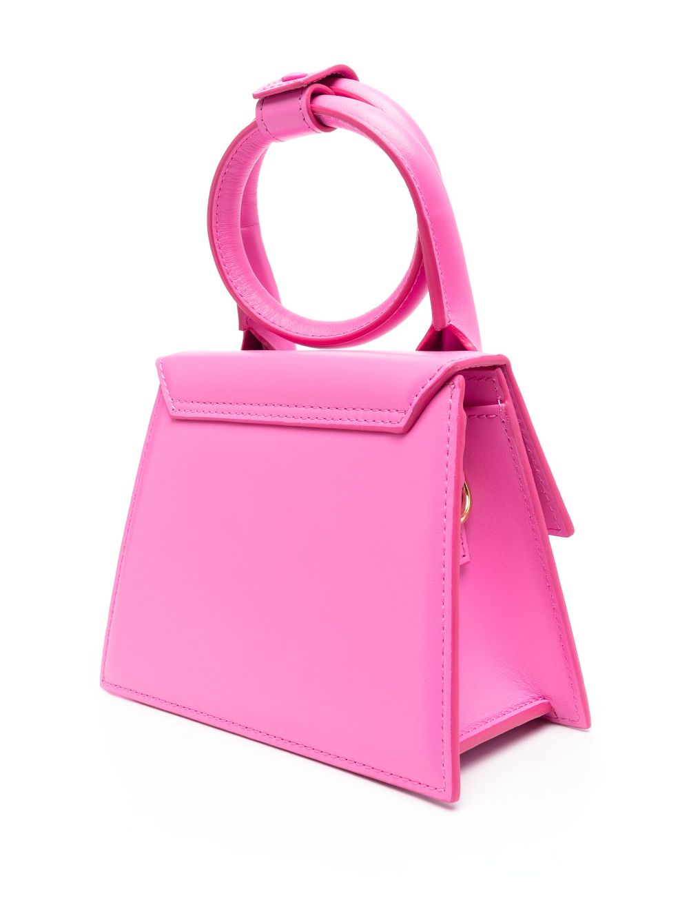 JACQUEMUS Le Chiquito Noeud Fuchsia Calfskin Leather Tote Bag image 3