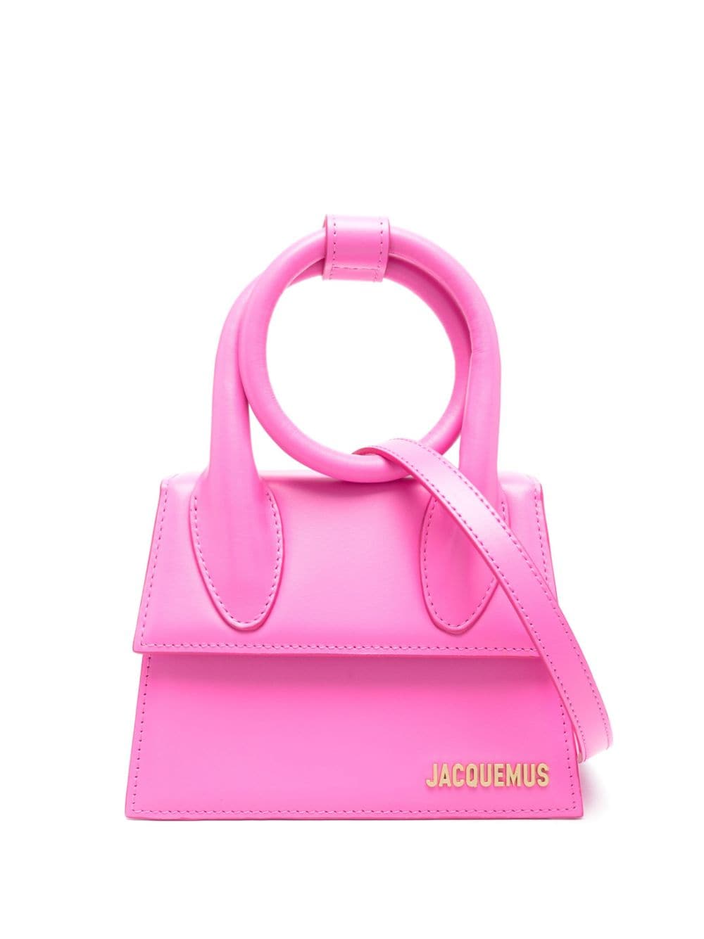 JACQUEMUS Le Chiquito Noeud Fuchsia Calfskin Leather Tote Bag image 0