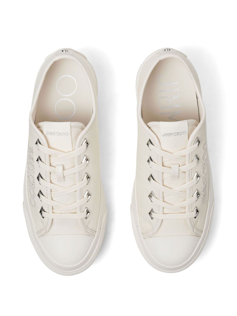 Jimmy Choo Embroidered Logo White Leather Sneakers image 2