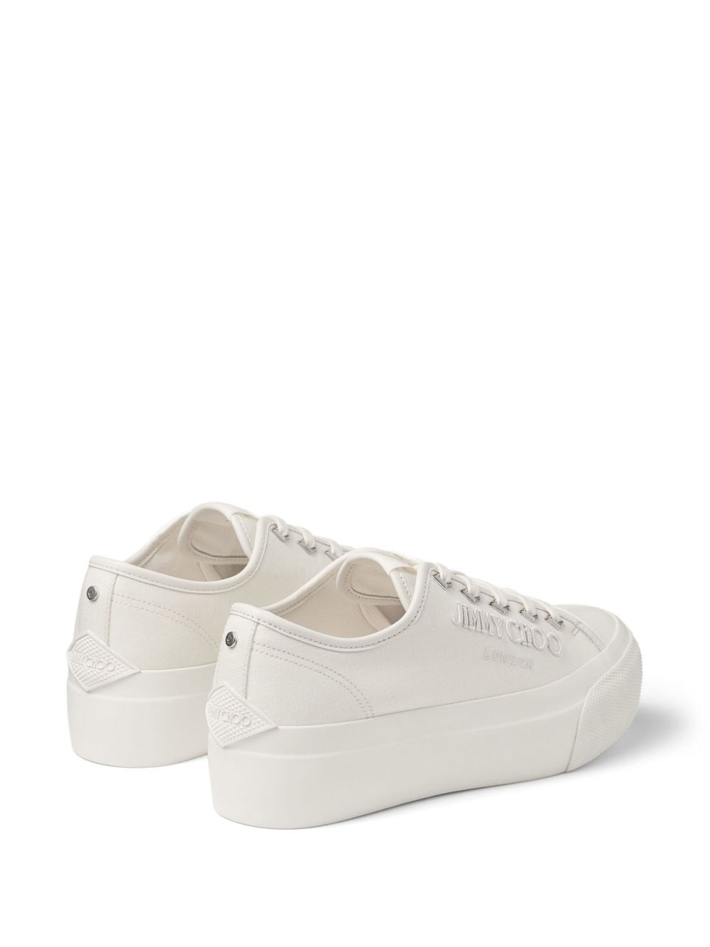 Jimmy Choo Embroidered Logo White Leather Sneakers image 3