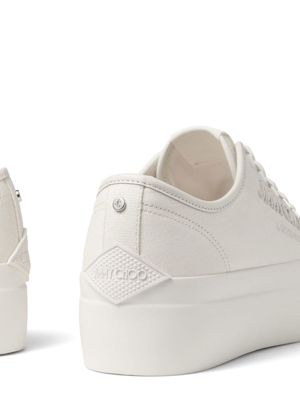 Jimmy Choo Embroidered Logo White Leather Sneakers image 5