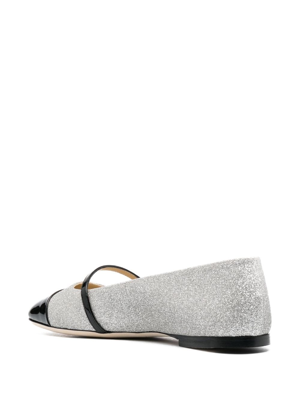 Jimmy Choo Elisa Silver and Black Calf Leather Ballerina Flats image 1