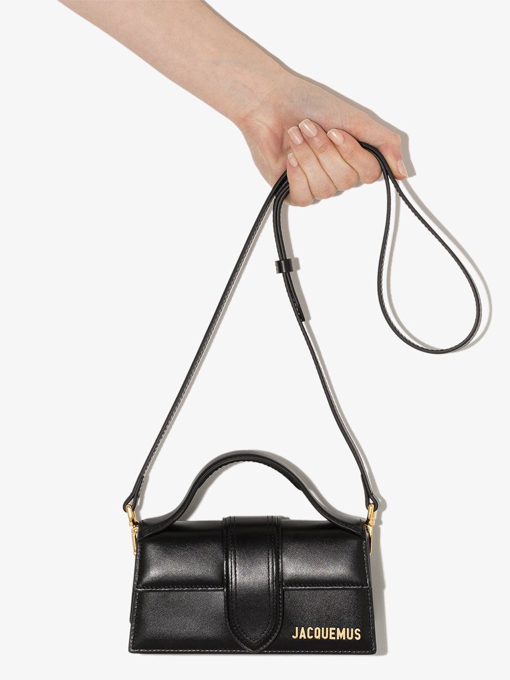 JACQUEMUS Le Bambino Black Leather Tote Bag image 3