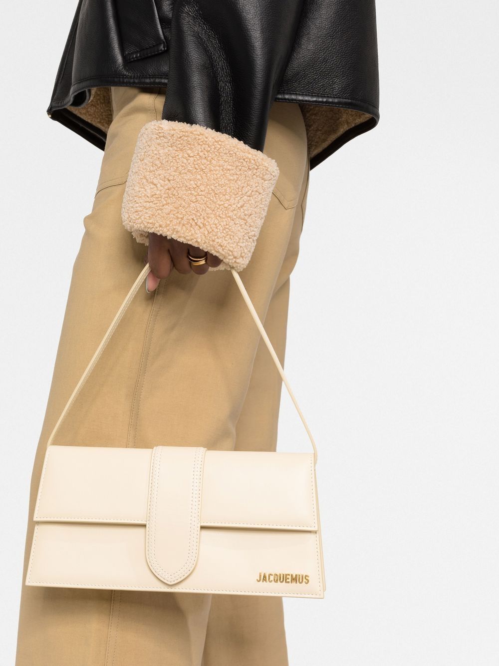 JACQUEMUS Le Bambino Ivory Calf Leather Shoulder Bag image 2