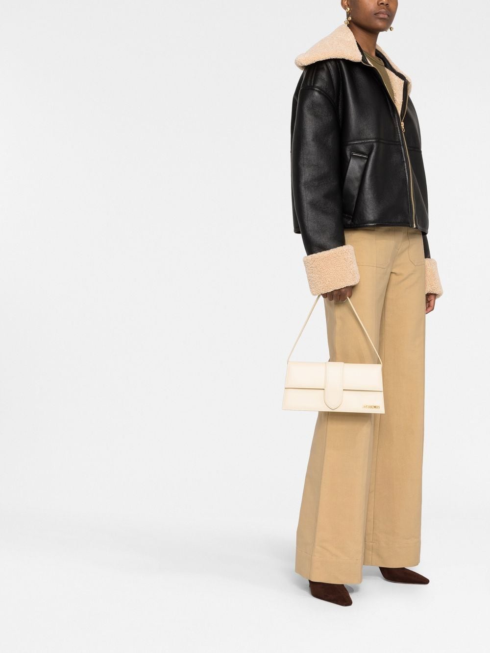 JACQUEMUS Le Bambino Ivory Calf Leather Shoulder Bag image 3