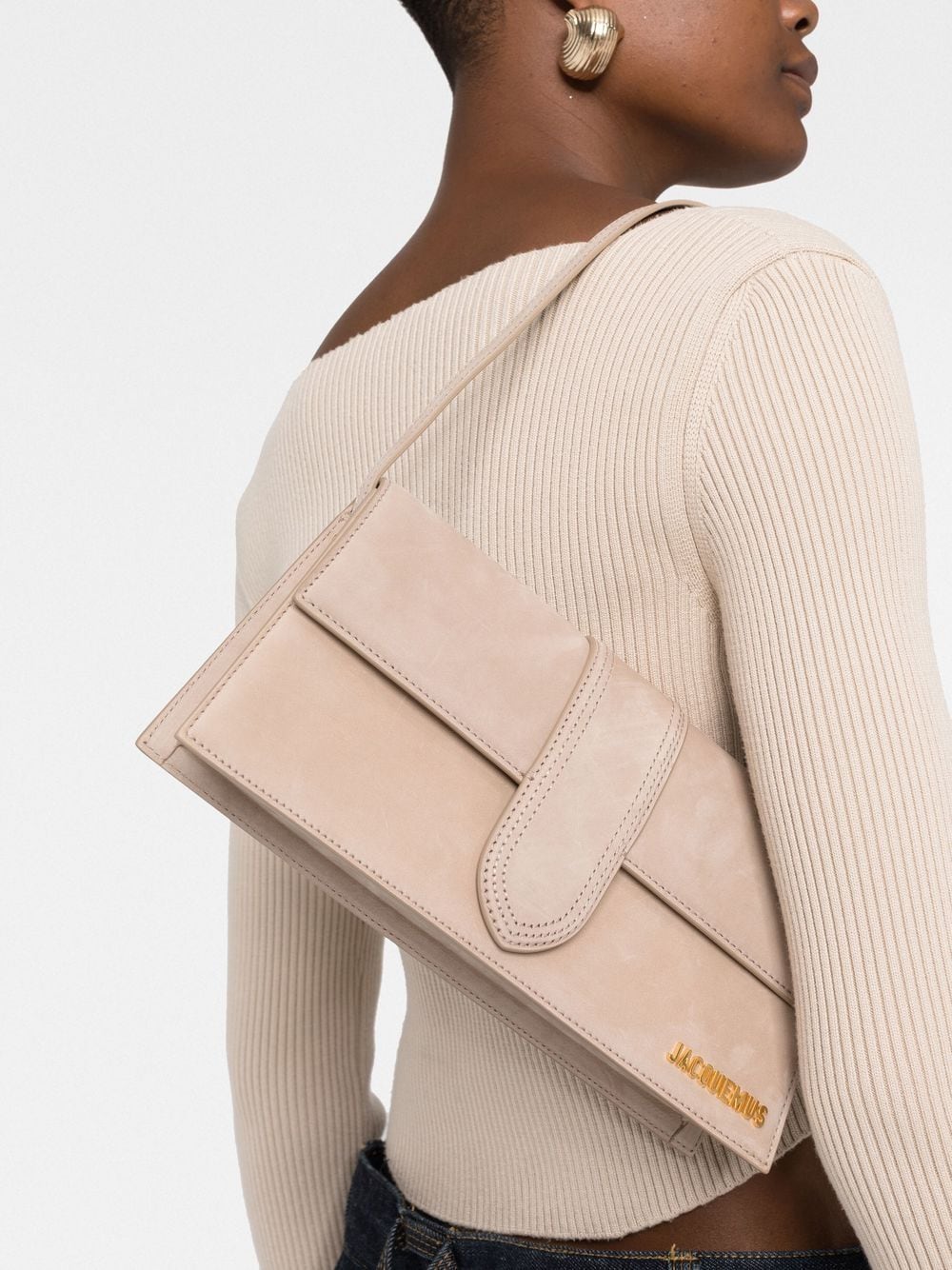 Jacquemus Le Bambino Beige Calfskin Leather Shoulder Bag image 1