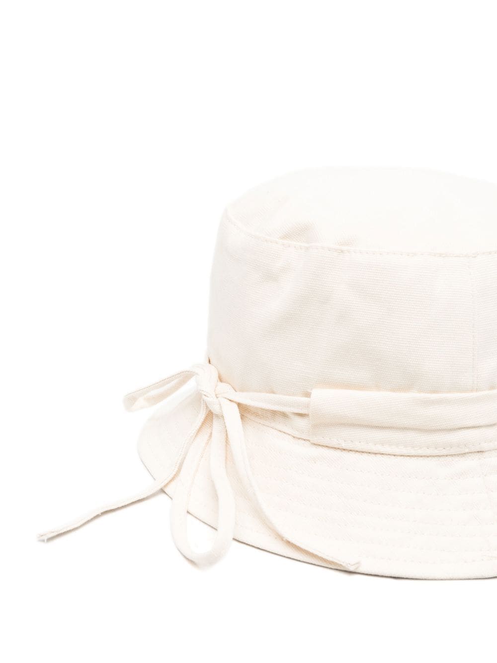 Jacquemus White Logo-Plaque Bucket Hat image 1