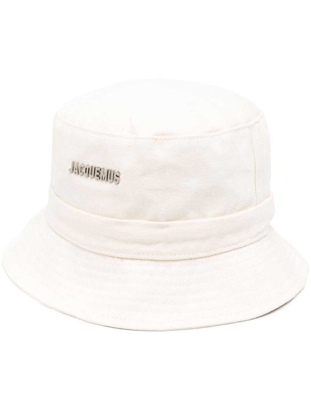 Jacquemus White Logo-Plaque Bucket Hat image 0