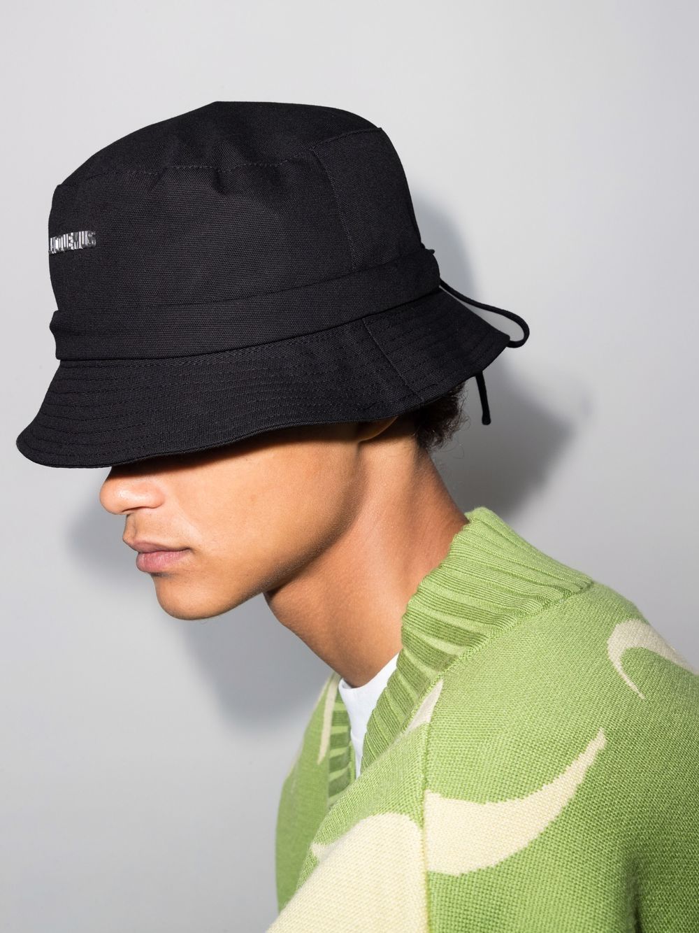 JACQUEMUS Le Bob Gadjo Black Cotton Bucket Hat image 4