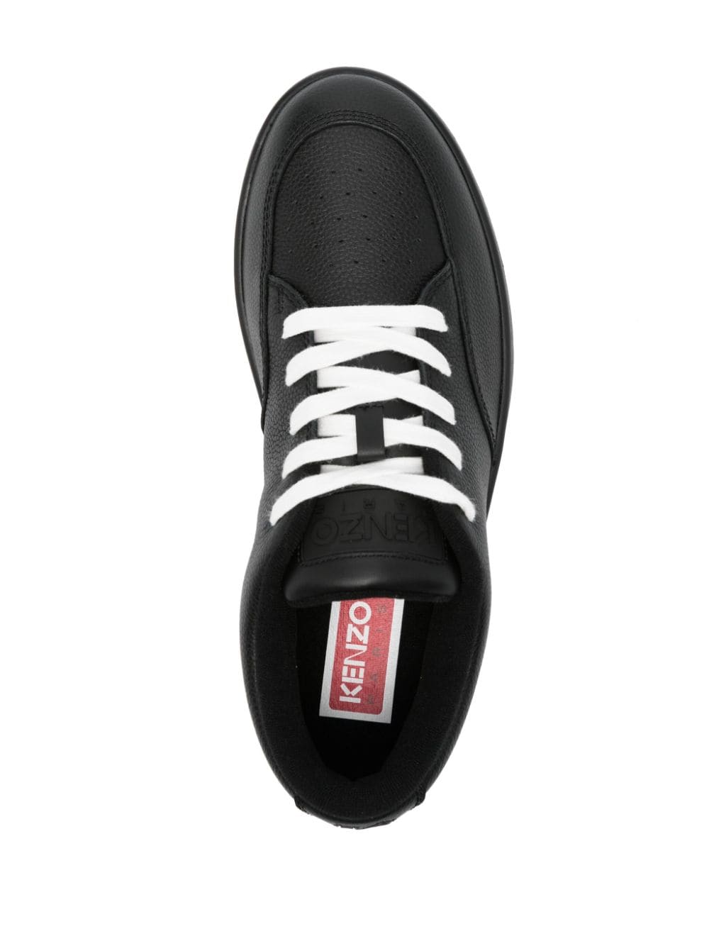 Kenzo Logo-Print Calf Leather Sneakers - Black image 1