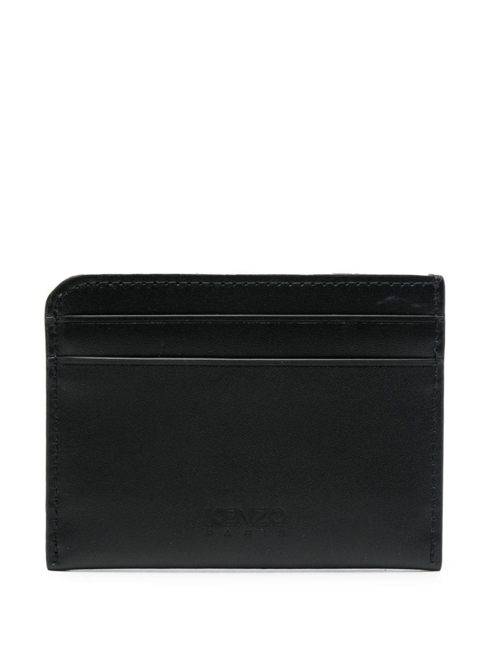 Kenzo Black Calf Leather Debossed Logo Wallet image 1