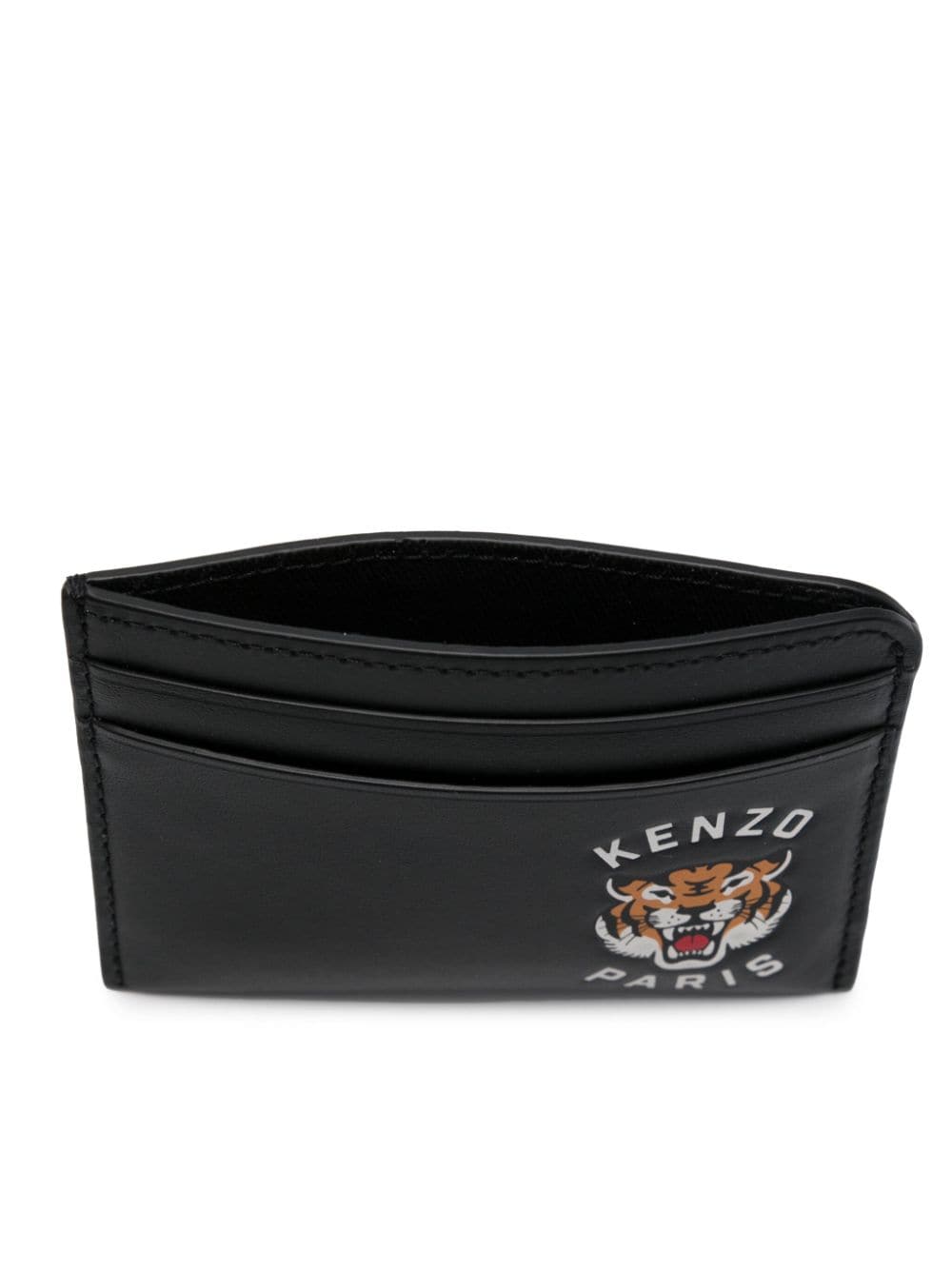 Kenzo Black Calf Leather Debossed Logo Wallet image 2