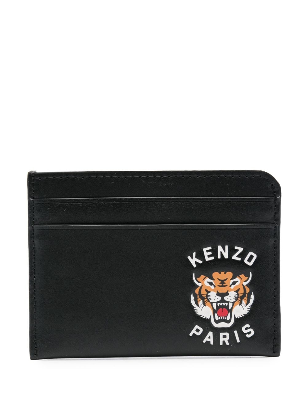 Kenzo Black Calf Leather Debossed Logo Wallet image 0