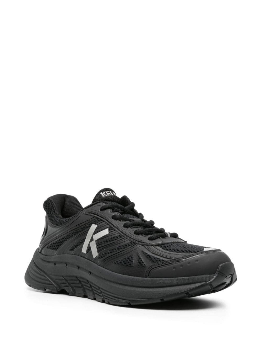 Kenzo Black Mesh Panel Sneakers with Logo Detail image 1