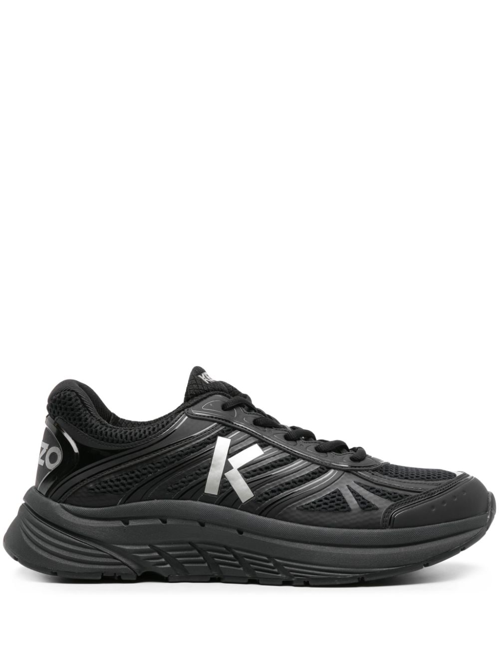 Kenzo Black Mesh Panel Sneakers with Logo Detail image 0