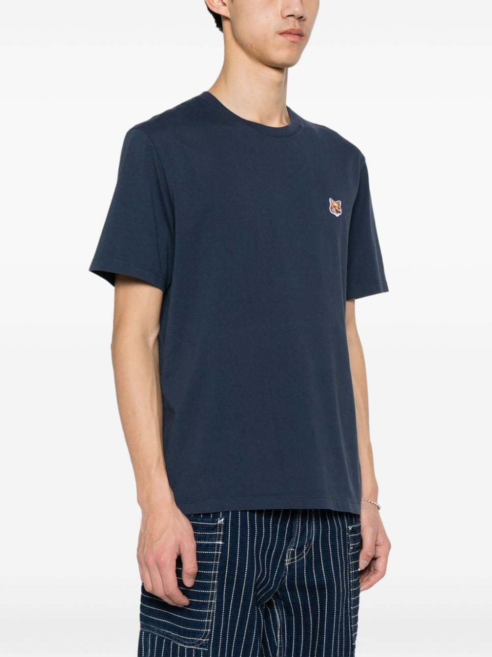 MAISON KITSUNÉ Fox Patch T-Shirt - Blue image 1