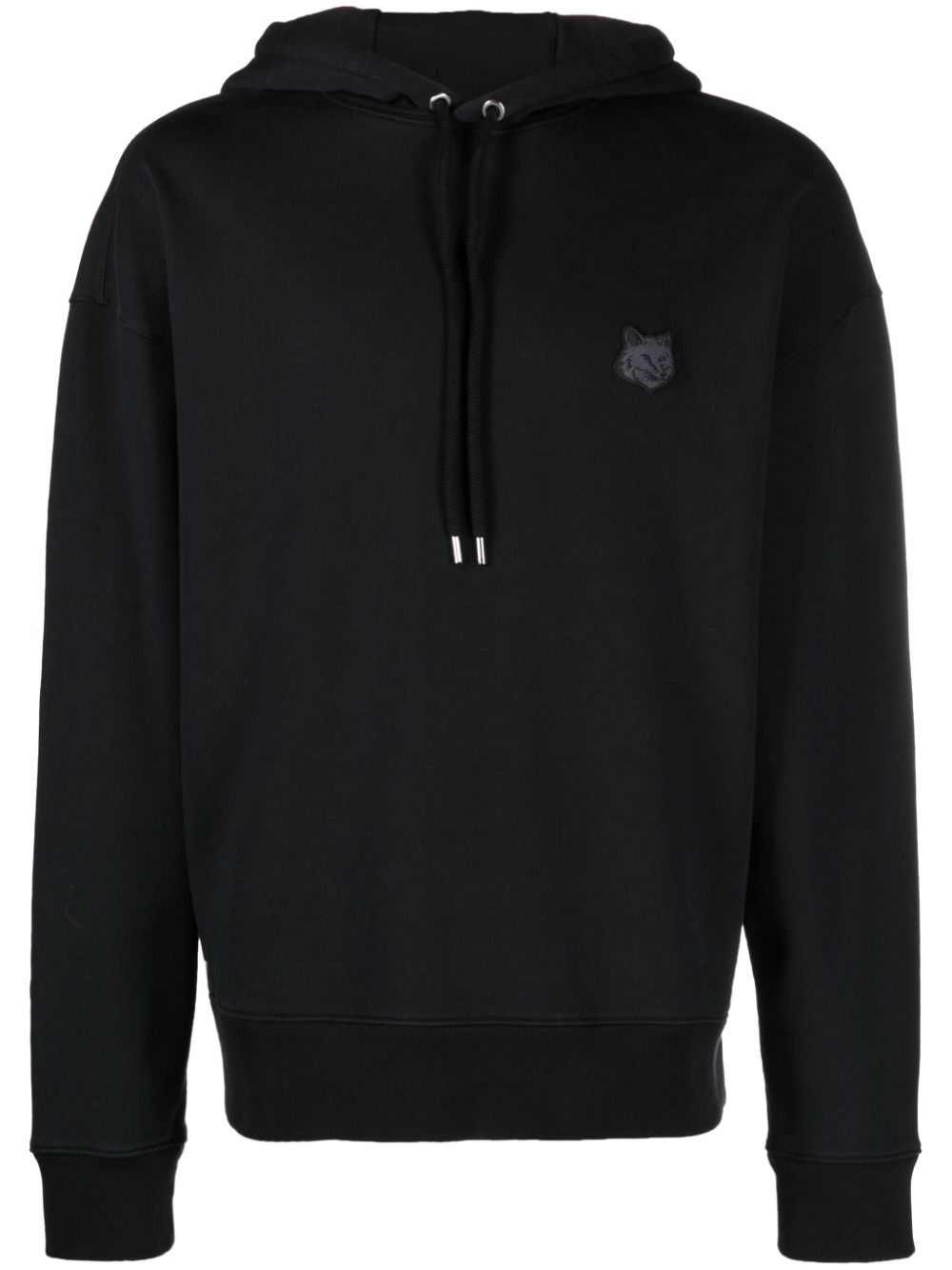 MAISON KITSUNE Fox-Motif Cotton Hoodie - Black image 0