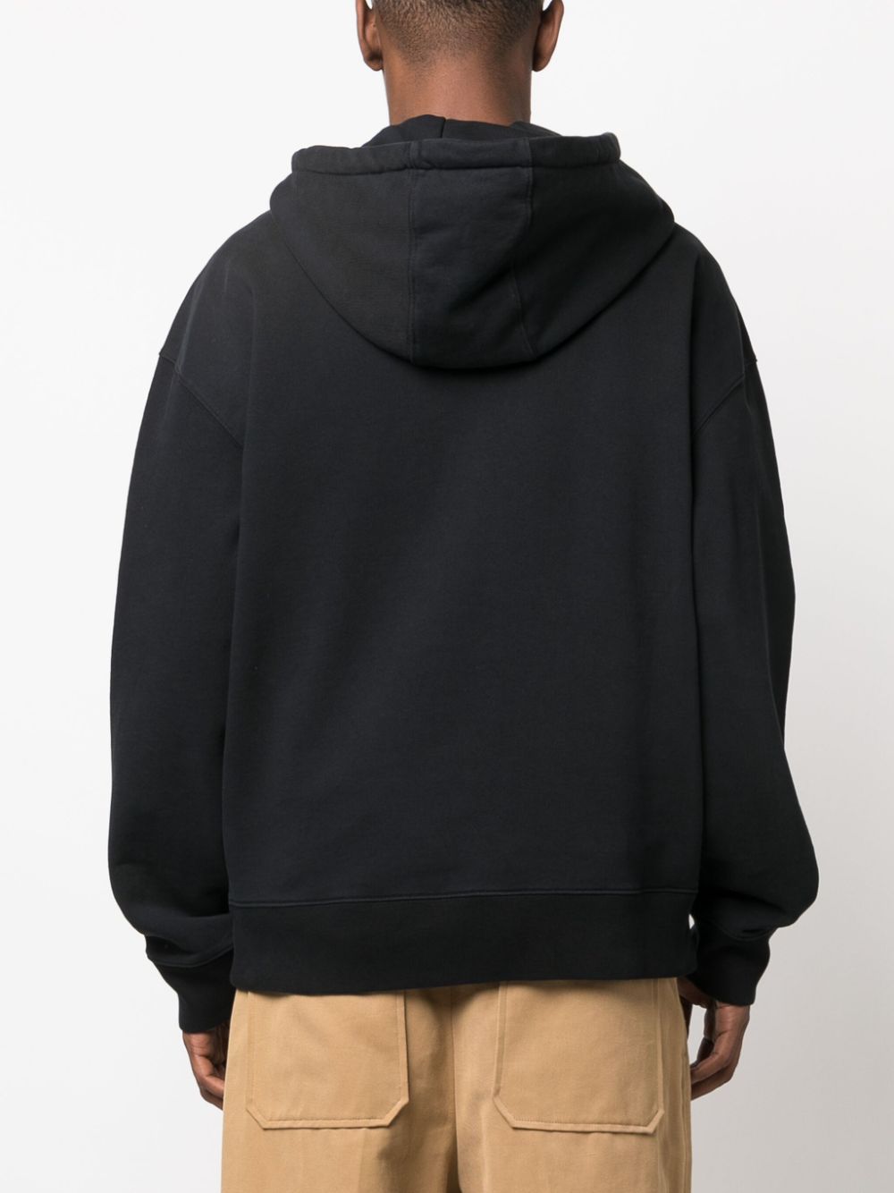 MAISON KITSUNE Fox-Motif Cotton Hoodie - Black image 4