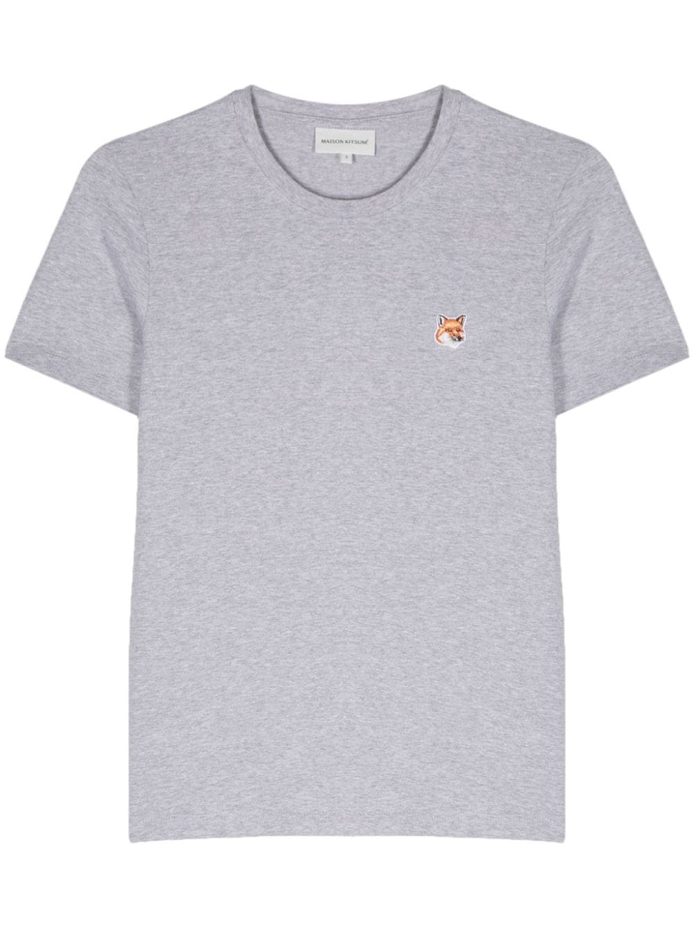 MAISON KITSUNÉ Fox Patch Crew Neck T-Shirt - Grey image 0