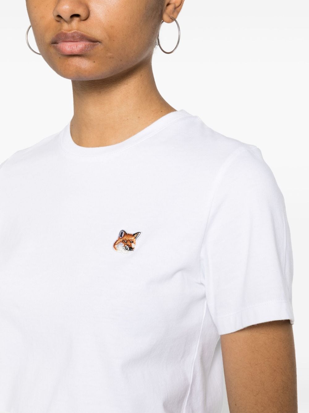 MAISON KITSUNÉ Fox Patch Crew Neck T-Shirt - White image 4