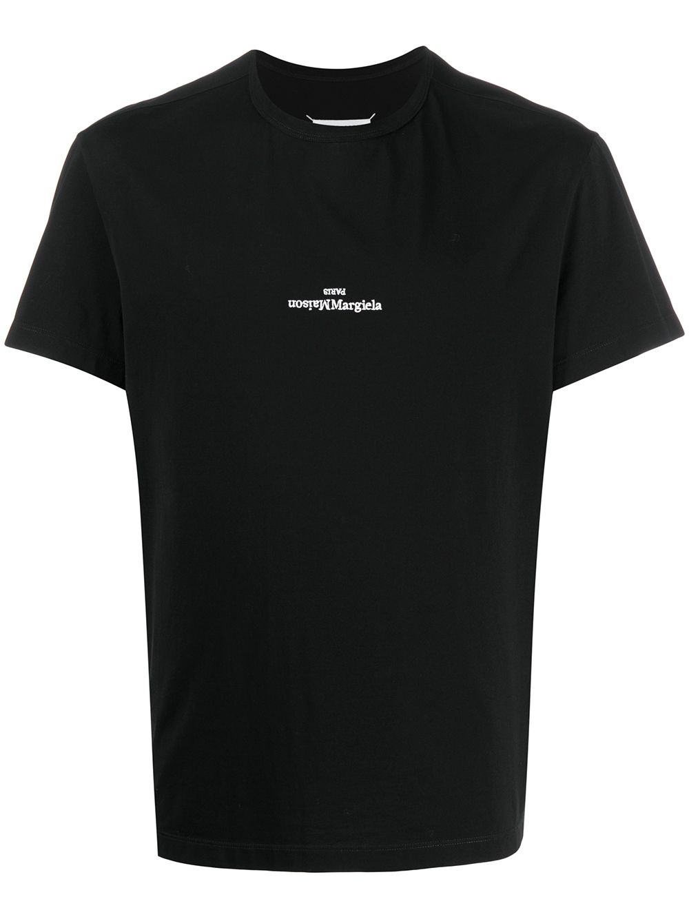 Maison Margiela Upside-Down Logo Black Cotton Crew-Neck T-Shirt image 0