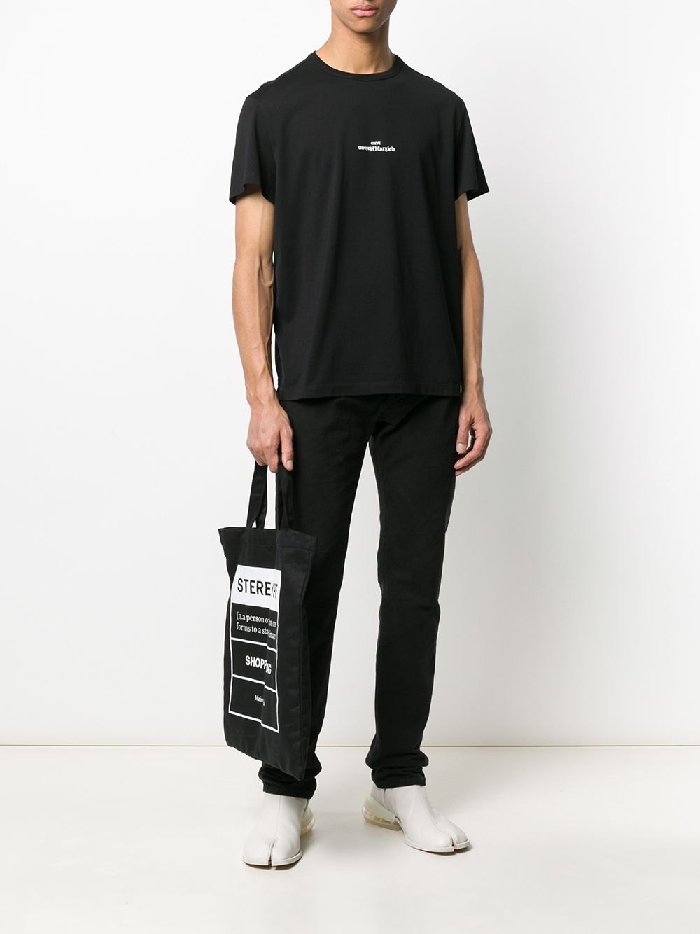 Maison Margiela Upside-Down Logo Black Cotton Crew-Neck T-Shirt image 1