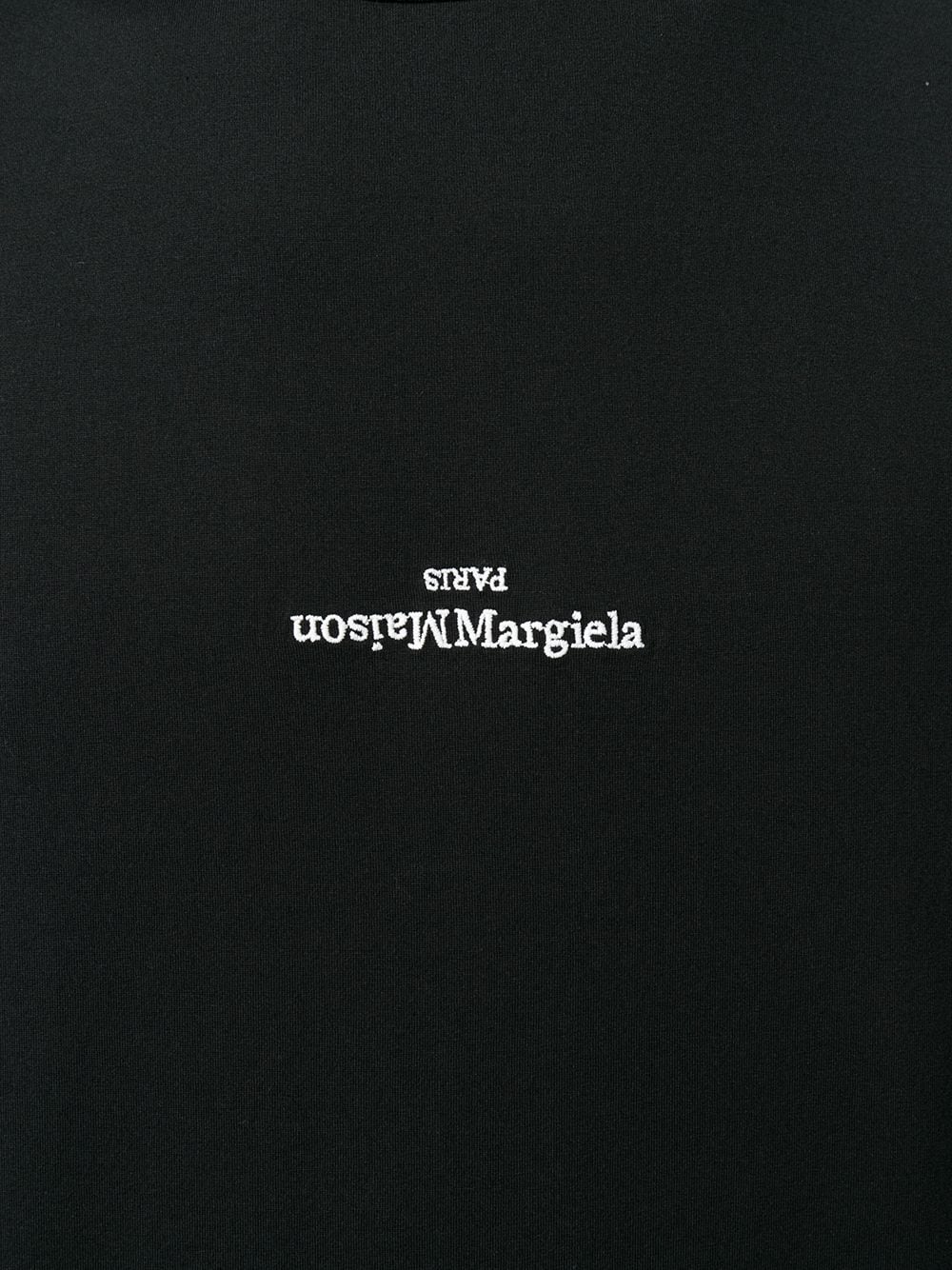 Maison Margiela Upside-Down Logo Black Cotton Crew-Neck T-Shirt image 4