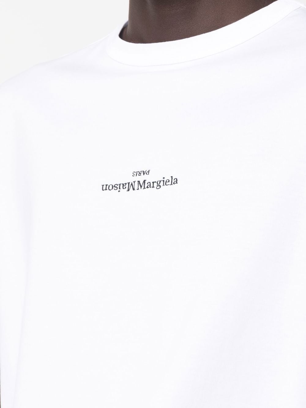 Maison Margiela White Logo Print Short Sleeve T-Shirt image 3